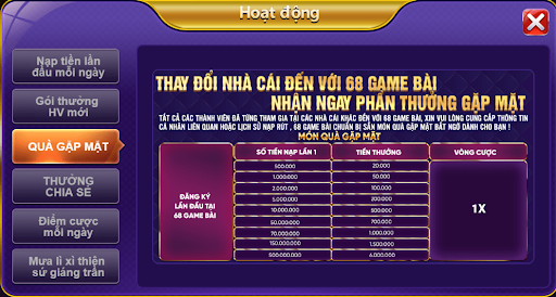 Bật mí một số chương trình giftcode khác tại 68 Game Bài